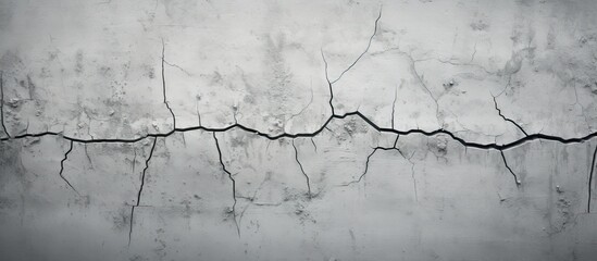 Poster - There is a crack on a gray grunge wall making it an ideal background with plenty of space for adding content. with copy space image. Place for adding text or design