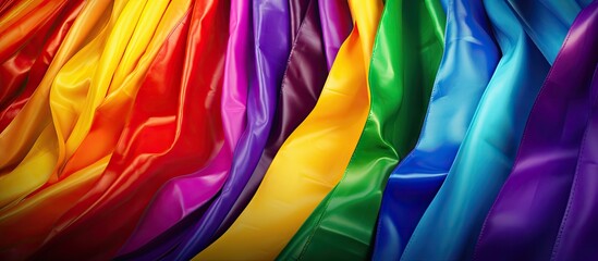 Aufkleber - LGBT pride themed photo with rainbow flags and colorful backgrounds perfect for copy space image