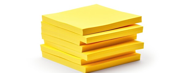 Poster - An isolated block of yellow notepads on a white background with a clipping path for easy removal Copy space image available
