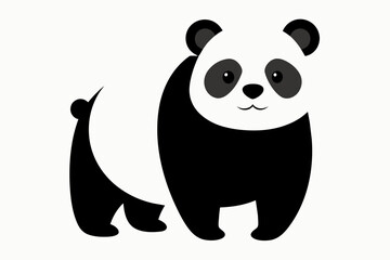 Wall Mural - panda line art vector silhouette illustration