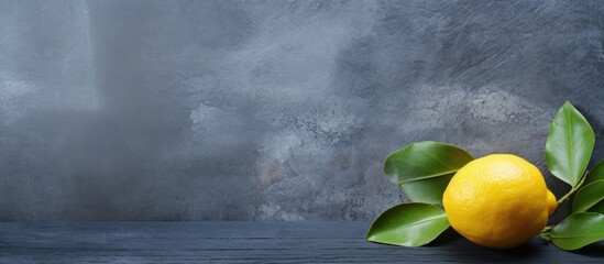 Aufkleber - A copy space image of a fresh organic lemon resting on a rustic slate surface