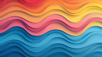 Wall Mural - A colorful wave with blue, pink, and yellow colors