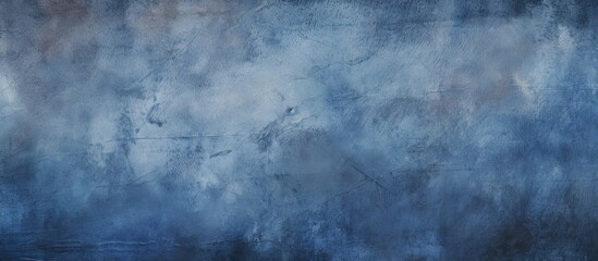 Stylized navy blue stucco wall background with abstract grunge decorative elements Rough textured art banner with copy space image