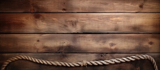 Leinwandbilder - Copy space image of a ship s rope against a textured wooden background
