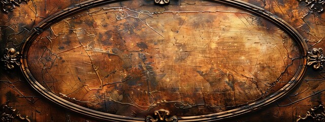Leinwandbilder - An oval shape framing a blank space in the center of the page. for symbol or text.