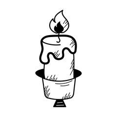 Poster - Well-crafted doodle icon of a candleholder 