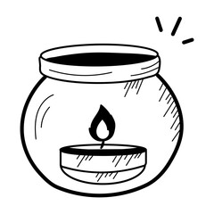 Canvas Print - Check this doodle icon of glass candle 