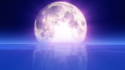 Wall Mural - full moon at night abstract illustration
