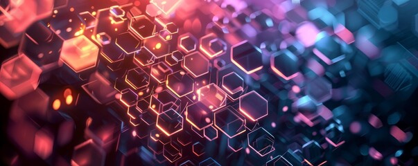 digital hexagon abstract background