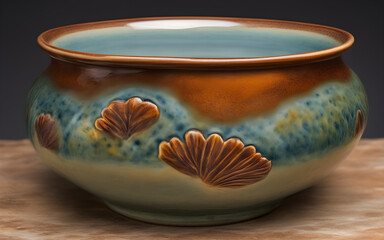 Ceramic glaze detail on pottery, highlighting the glossy finish and depth of color