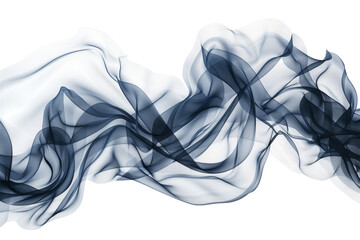 Poster - A long blue and white streamer with a wavy pattern. The streamer is made of a material that looks like it's made of silk