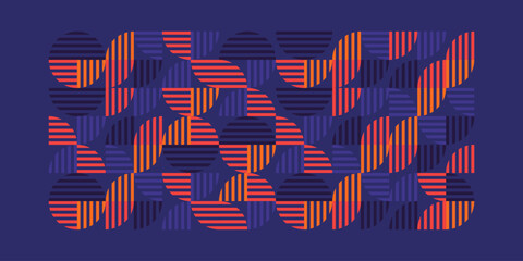 Poster - Seamless vector geometric color pattern background, retro color background.