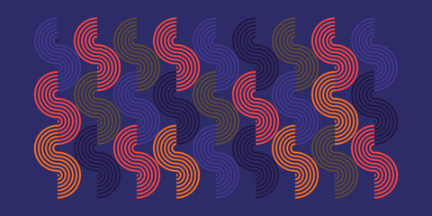 Poster - Seamless vector geometric color pattern background, retro color background.