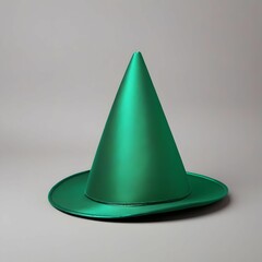 Poster - Shiny Green Birthday Hat on White Background