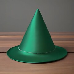 Wall Mural - Shiny Green Birthday Hat on White Background