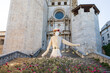 Girona, Spain - May 13th, 2024: TEMPS DE FLORS - Flower Time Festival. View of Saint Felix church decorated with flowers