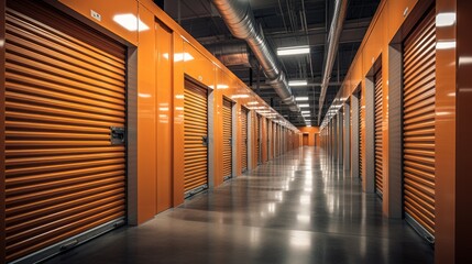 Leinwandbilder - Generative AI Storage Facility Corridor