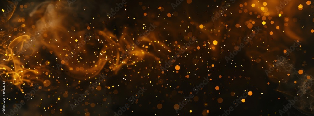 Abstract image featuring golden sparkling bokeh lights and elegant ...