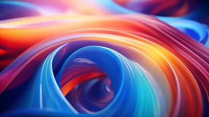 Leinwandbilder - Generative AI Whirls and twirls of vibrant colors emanating energy in an abstract backdrop.