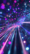 Abstract futuristic background with colorful rays and glowing lines