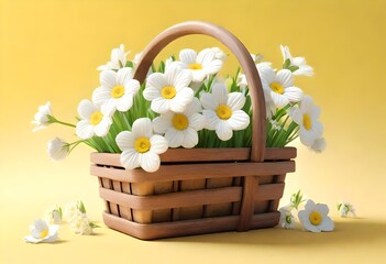 Poster - basket with flowers