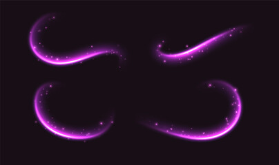 Wall Mural - pink speed lines, light in motion, glowing light trails. bright motion effect, luminescent swirls. v