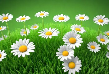 Poster - daisies in grass