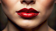 Close-up of a nose with a hint of lipstick, adding a touch of glamour