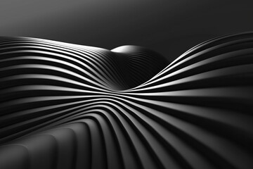 Poster - Digital rendering of curved black line