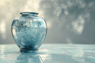 Poster - Digital artwork of container - variety of lines and colors in computerized illustration representing a glass jar on screen - abstract modern design concept
