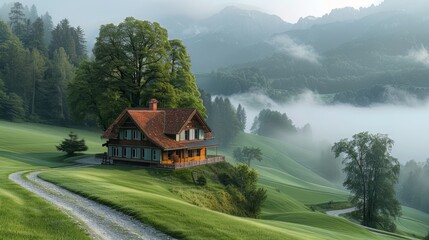 Canvas Print - village in the mountains