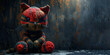 Zombie devils teddy bears concept undead toys and demonic bears created color full concept abstract background