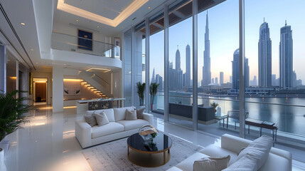 Poster - Modern apartment studio in Dubai. Generative AI.