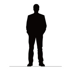 Wall Mural - Mysterious Man Standing Alone Silhouette