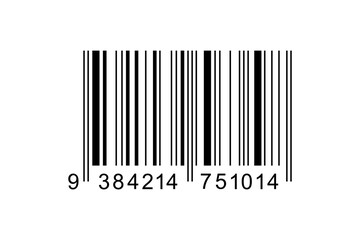 Bar code label template isolated on white background. Barcode icon. Visual data digital representation with product information. Vector graphic illustration