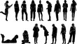© zolotons - women set silhouette on white background vector