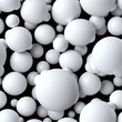Abstract 3D spheres, Seamless white pattern. Endless background.