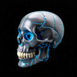 Figurine of skull. Isolated on black background.