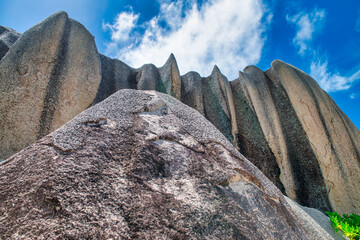 Amazing landscape of La Digue Island in the Seychelles Archipelago