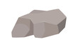 Rock stone with simple shape, natural gravel, one gray boulder vector illustration