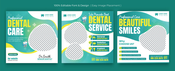 Wall Mural - Dentist and health care medical social media and web banner template. Hospital, doctor, clinic and dentist health business marketing banner with logo & icon. Creative online promotion corporate flyer 