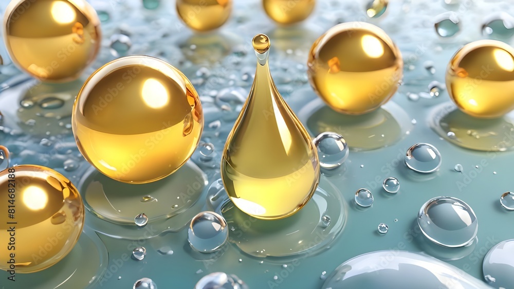 Cosmetic serum Oil drop on skin cell, Skin Repair, moisturizer ...