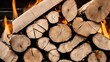 Stack of firewood background
