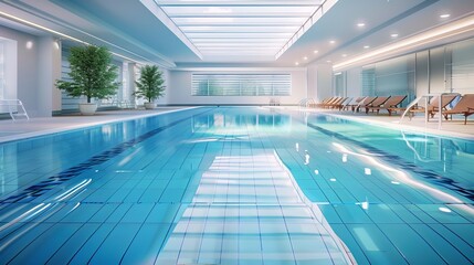 Wall Mural - An image of a swimming pool to be used as a background for advertisements or product promotions.