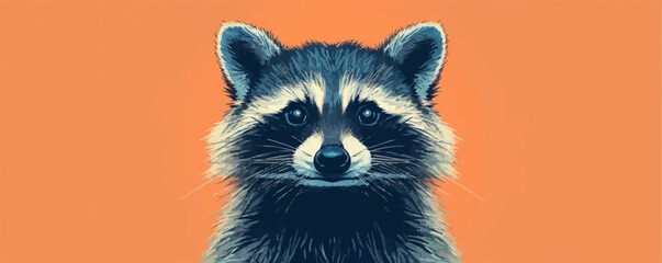 Poster - raccoon. vector simple