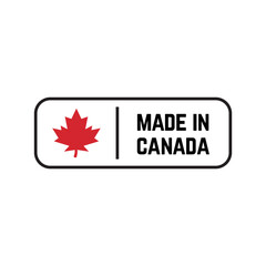 Canvas Print - Emblem logo of Made in Canada product design vector label