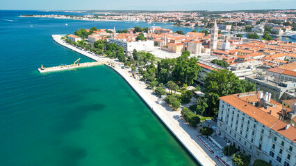 Wall Mural - Aerial view of Zadar cityscape along the sea, Croatia