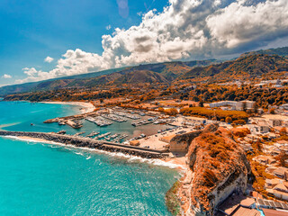 Wall Mural - Panoramic aerial view of Tropea in summer season, Calabria - Italy