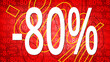 Affiche Soldes -80% Abstrait Rouge et Jaune