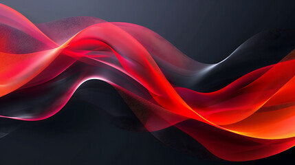 Poster - Dynamic Waveform: Abstract Red and Black Presentation Design Background